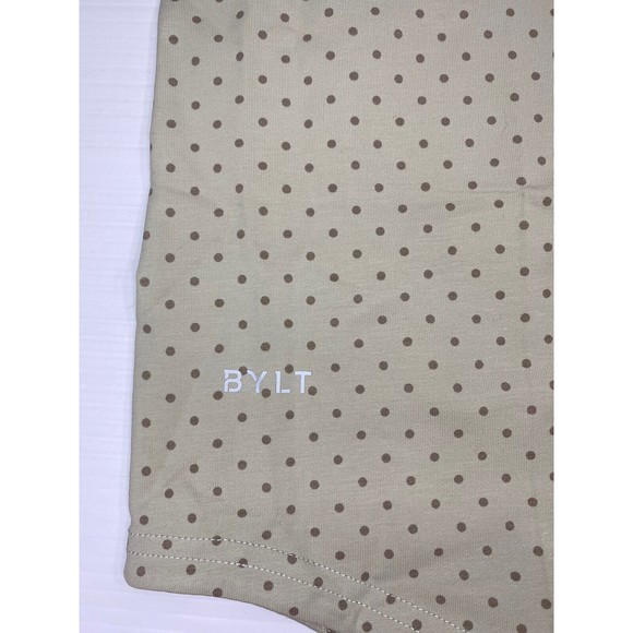 BYLT Mens Limestone & Sand Polka Dot Drop Cut Short Sleeve Lux Tee Stretch Sz Sm - Picture 8 of 8
